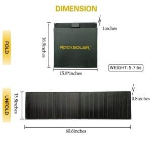 Rocksolar, ROCKSOLAR 100W 12V Foldable Solar Panel