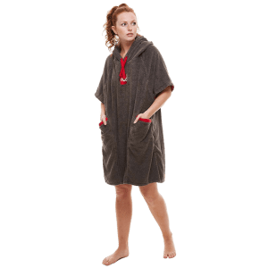 Red Original, Women's Towelling Change Robe - Grey