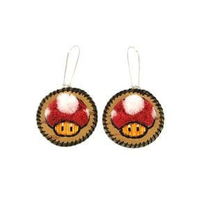 Indigenous Market, Amber Waboose Tufted Mushroom Earrings