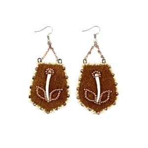 Indigenous Market, Crystal Behn Floral Dentalium Earrings