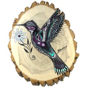 Indigenous Market, Jessica Somers 'White Night Caller' Wood Artwork