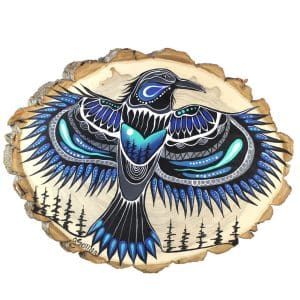 Indigenous Market, Jessica Somers 'Black Wing Beauty' Wood Artwork