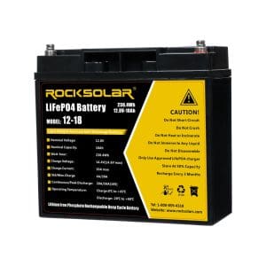 Rocksolar, ROCKSOLAR 12V 18Ah Deep Cycle Lithium Battery (LIFEPO4)