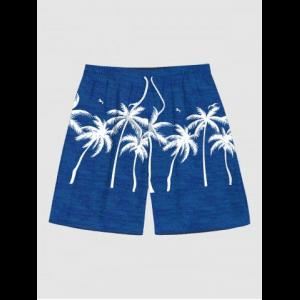 Rosegal, Plus Size Coconut Tree Bird Print Pocket Hawaii Beach Shorts For Men