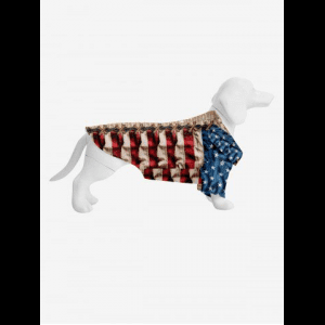 Rosegal, Pet's Turn-down Collar 3D Lace Up Patriotic American Flag Newspaper Print Button Shirt