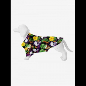 Rosegal, Pet's Tropical Leaf Flowers Skulls Print Hawaii Shirt