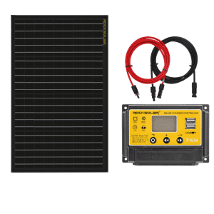 Rocksolar, ROCKSOLAR 50W 12V Rigid Solar Panel Basic Kit with PWM Charge Controller