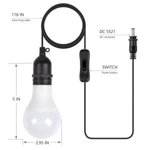 Rocksolar, ROCKSOLAR LED Light Bulb DC 12V Portable Light
