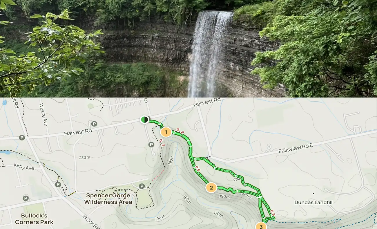 hiking trails near Toronto - Dundas Peak - Spencer Gorge Conservation Area