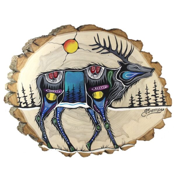 Indigenous Market, Jessica Somers 'Winter Walk' Wood Artwork