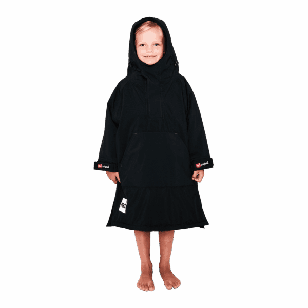 Red Original, Kids Dry Poncho - Black