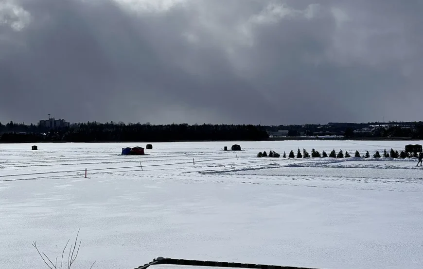 Ice Fishing Adventure on the Icey Lake RV-Motorhome Tour