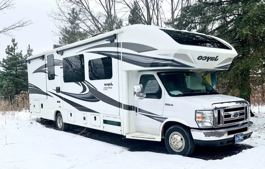 Ice Fishing Adventure on the Icey Lake RV-Motorhome Tour